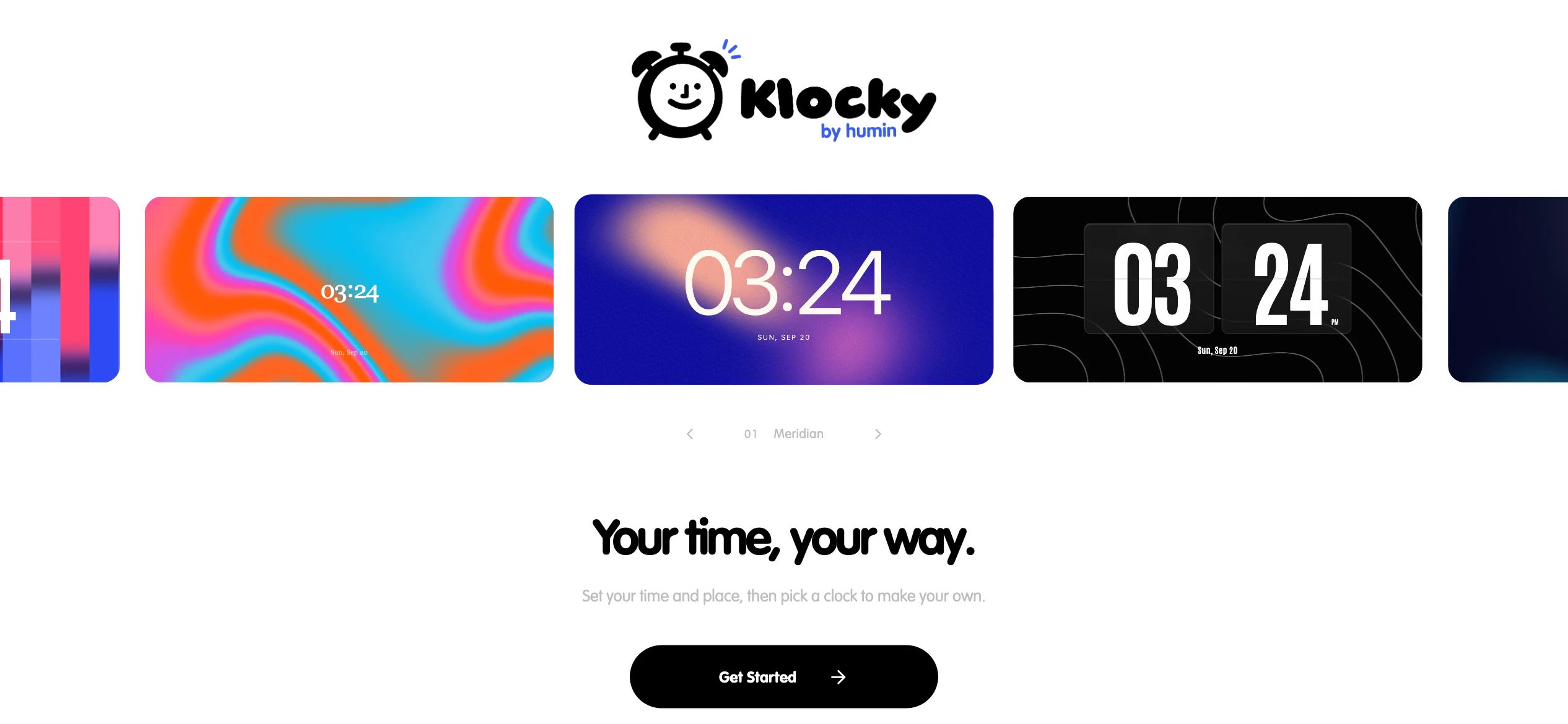 Klocky clock designs moving through the welcome carousel