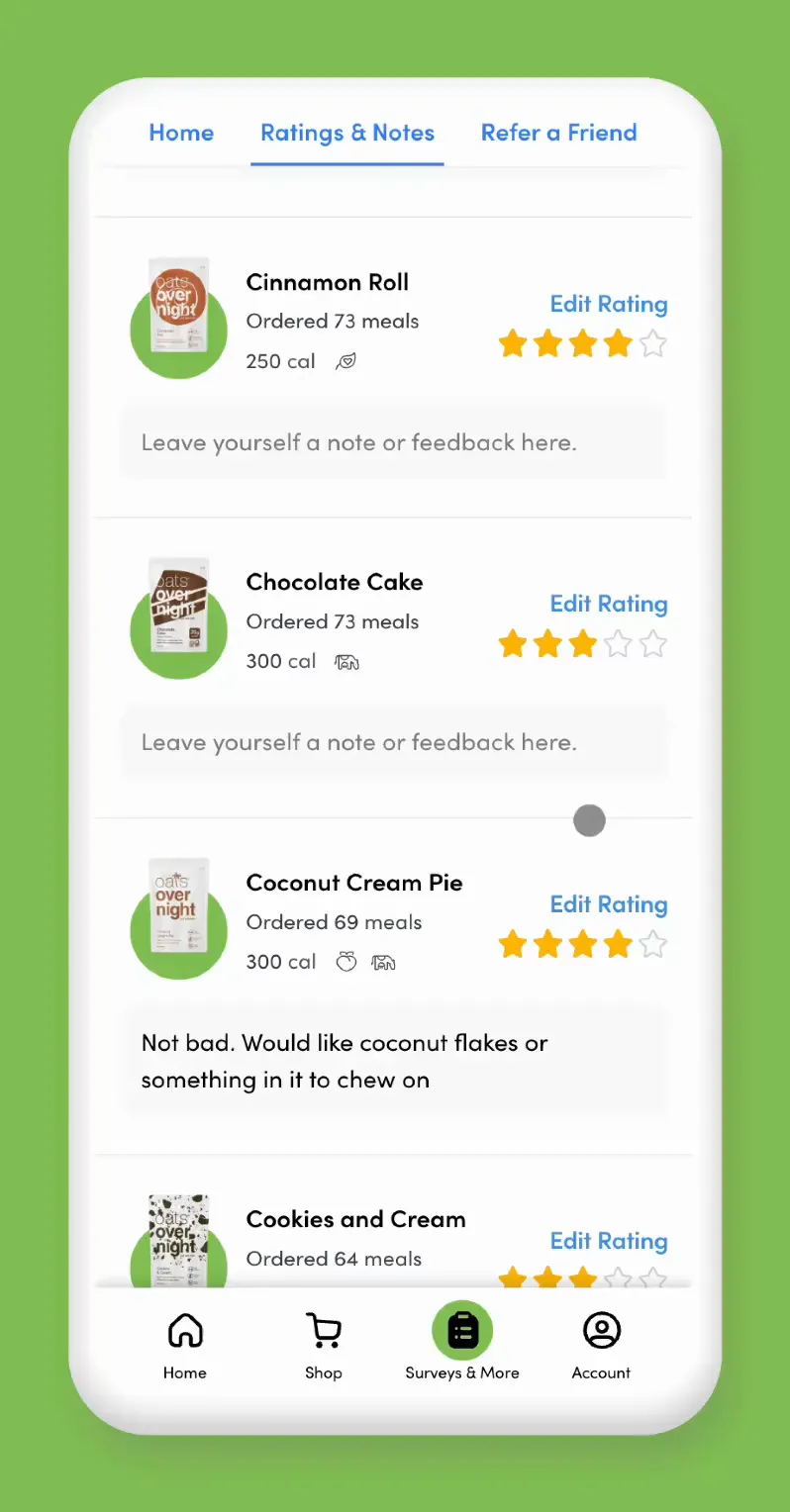 Autosaving personal notes on a flavor