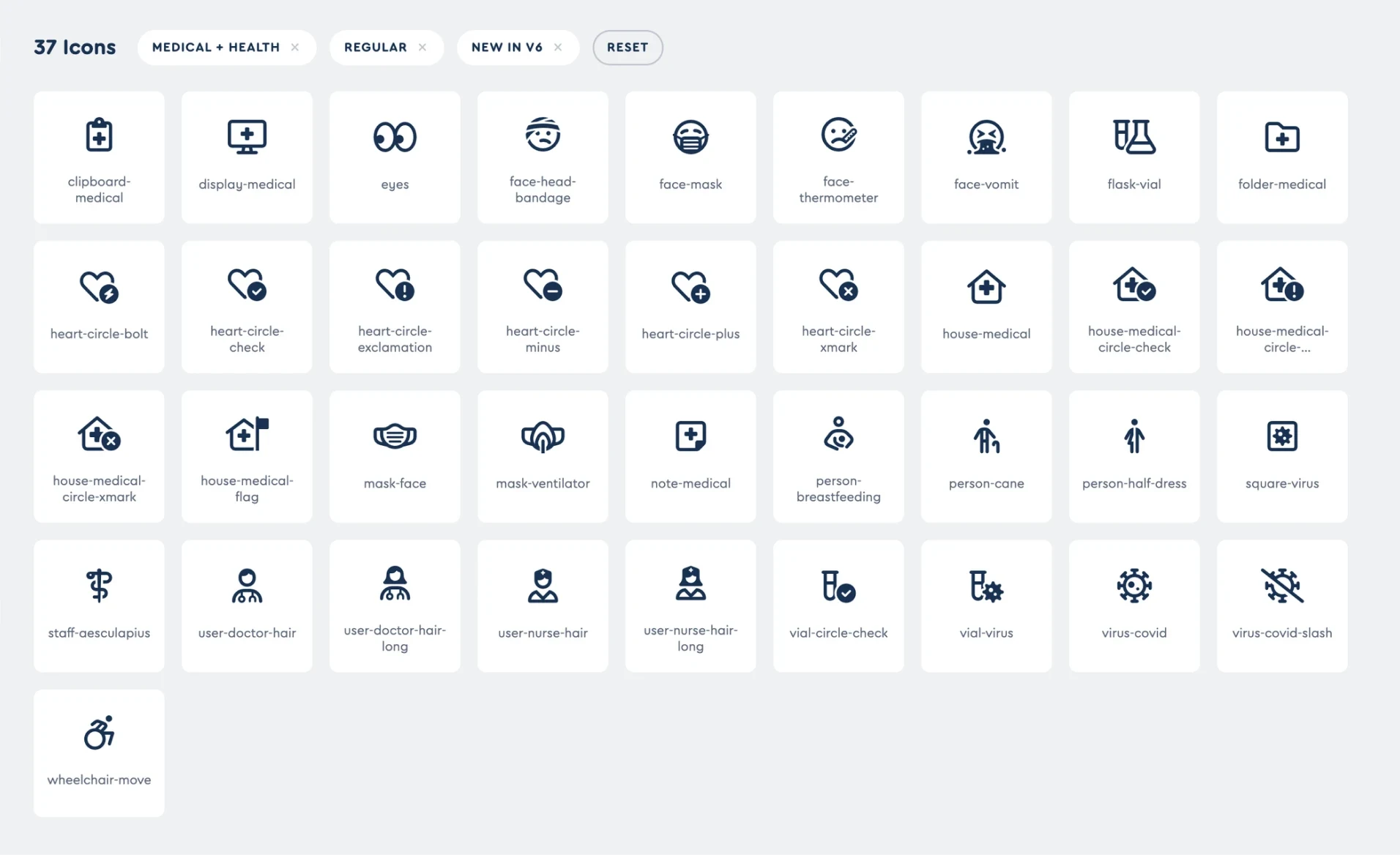 A 37-icon library for medical, health, and wellness services